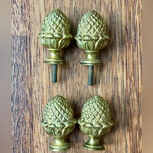 Vintage French Brass Pinecone Finial - set of 4